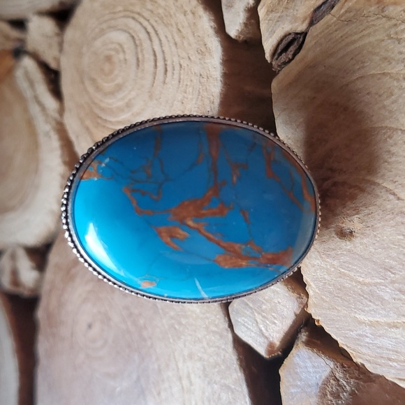 New Copper Turquoise 925 Silver Ring. - Picture 4 of 8